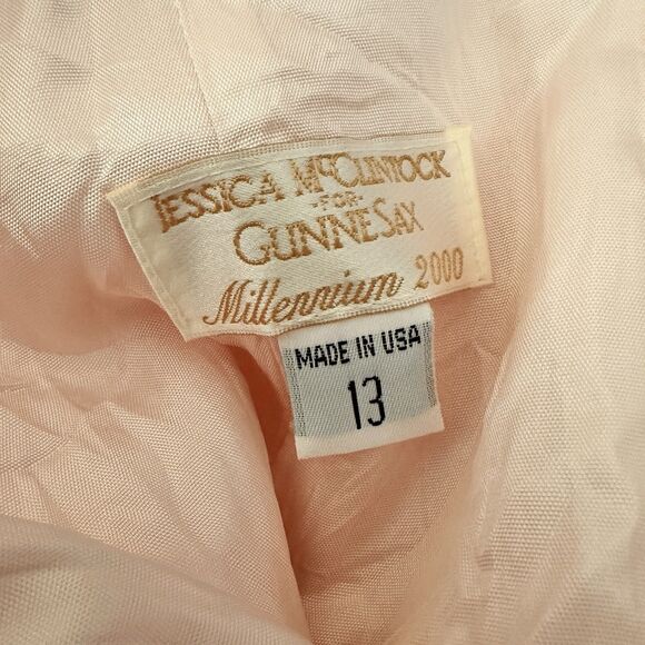 Vintage Pink Jessica McClintock Gunne Sax Prom Dress Sz 13 2000's Millennium Y2K - Picture 6 of 6